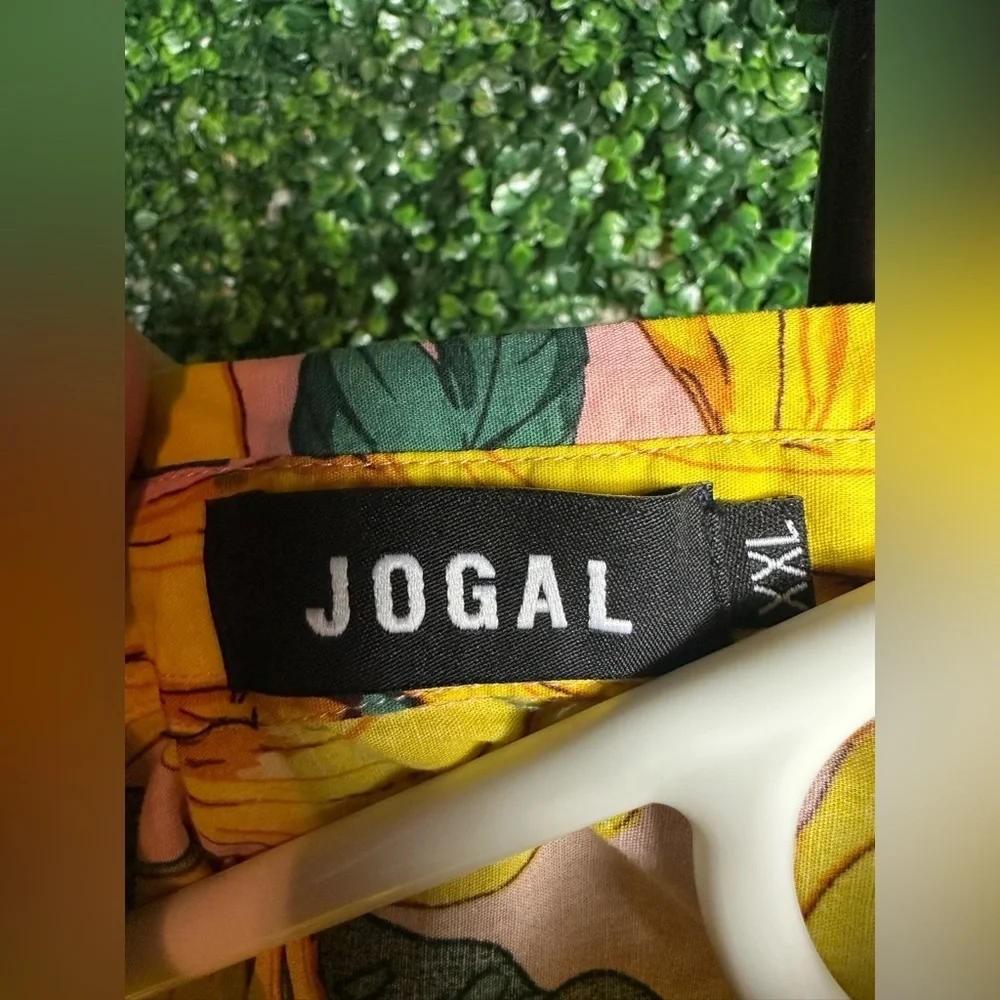 Jogal Mens Shirt Size XXL Short Sleeve Button Front Hawaiian Banana Cocktail - Picture 6 of 6